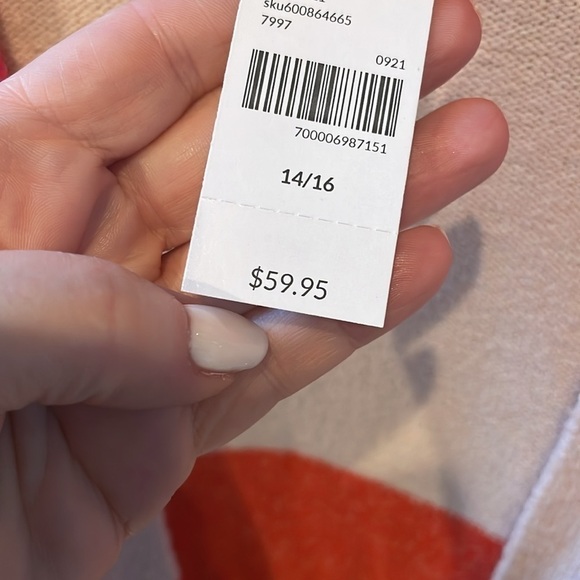 NWT Lane Bryant Size 14/16 Open-Front Blocked-Stripe Cardigan - Picture 7 of 7